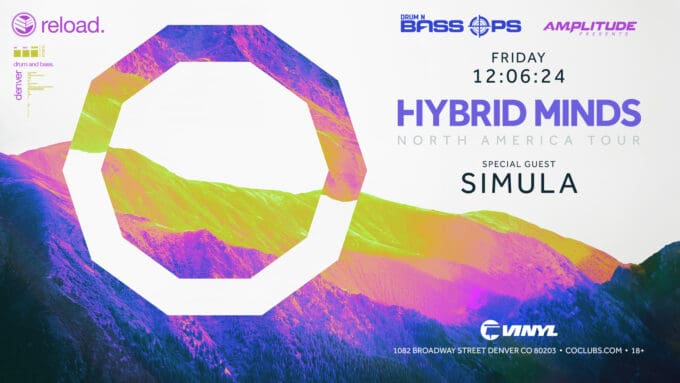 Hybrid Minds at Club Vinyl with Simula in Denver Event Flyer Dec 6