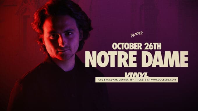 Notre Dame at Club Vinyl in Denver Event Flyer oct 26