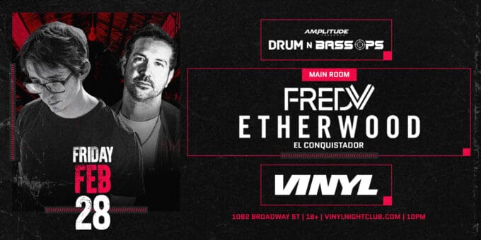 FredV and Etherwood Club Vinyl in Denver Nightclub Event Flyer Feb 28