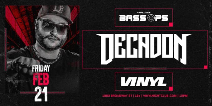 Event Flyer Decadon at Club Vinyl Friday February 21