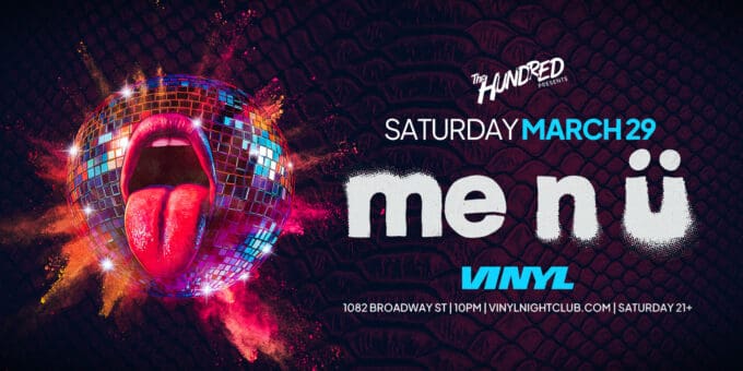 Me n U at Club Vinly in Denver Nightclub Event Flyer March 29