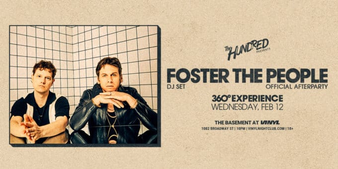 Foster the People (DJ Set) at Club Vinyl in Denver Event Flyer Feb 12