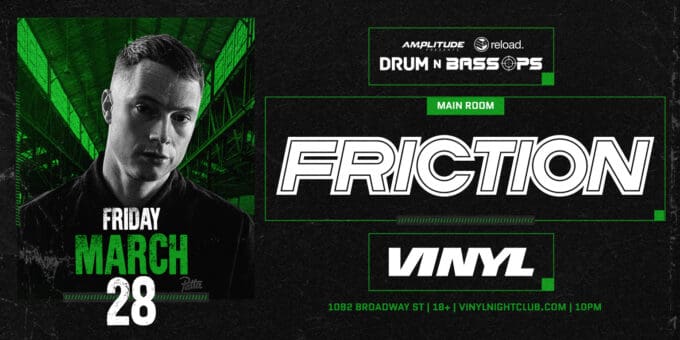 Friction at Club Vinyl in Denver Event Flyer Mar 28