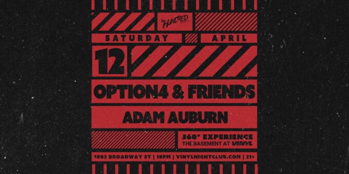 option4 at Club Vinyl in Denver Event Flyer April 12