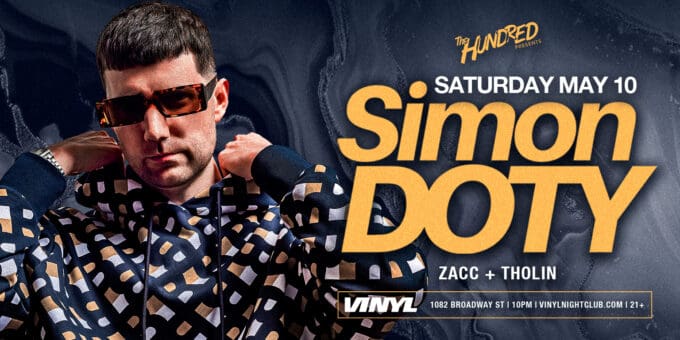 Simon Doty at Club Vinyl in Denver Event Flyer May 10