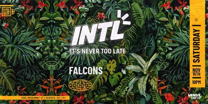 Falcons at Club Vinyl in Denver Event Flyer Nov 15