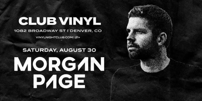 morgan page at Club Vinyl in Denver Event Flyer Aug 30