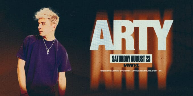 ARTY at Club Vinyl in Denver Event Flyer August 23 2025