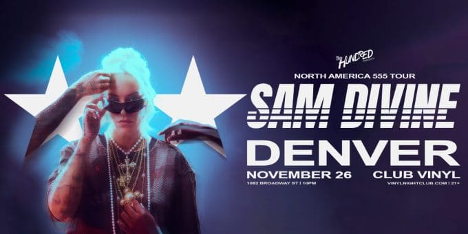 Sam Divine at Club Vinyl in Denver Event Flyer on November 26
