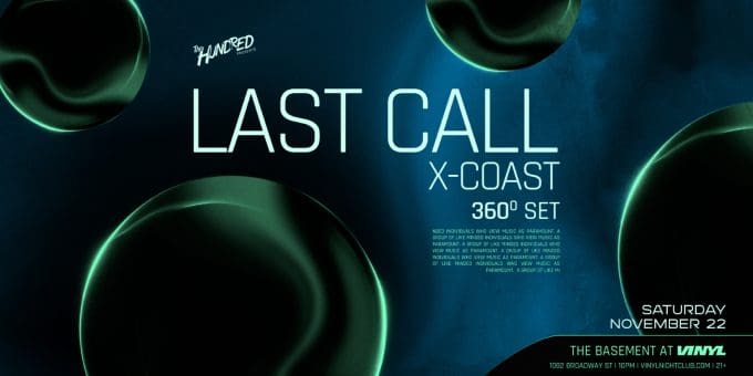 X-Coast at Club Vinyl in Denver Event Flyer on 11/22