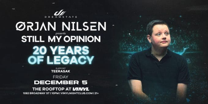 Orjan Nilsen at Club Vinyl in Denver Event Flyer December 5