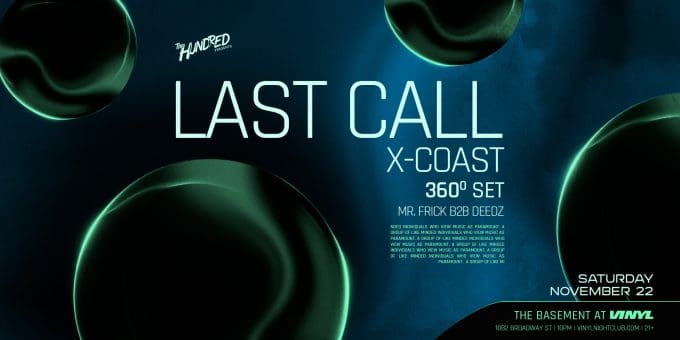 X Coast at Club Vinyl in Denver Event Flyer Nov 22