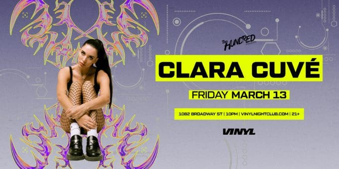 Clara Cuve at Club Vinyl in Denver Event Flyer Friday 3/13
