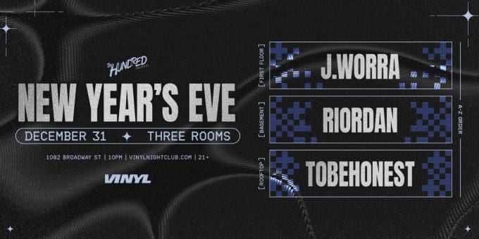 J. WORRA, Riordan, and TOBEHONEST at Club Vinyl in Denver Event Flyer December 31