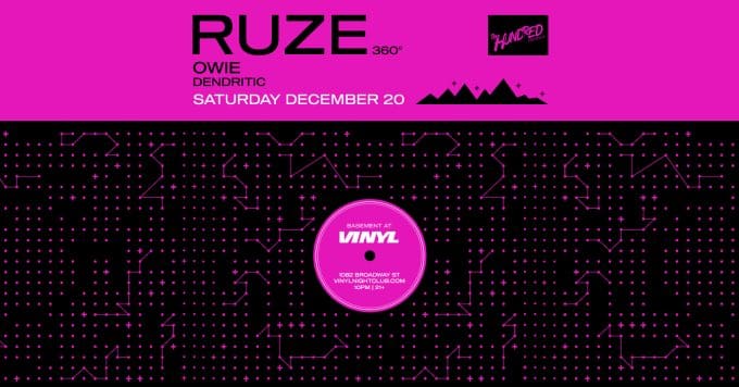 Ruze at Club Vinyl in Denver Event Flyer Dec 20