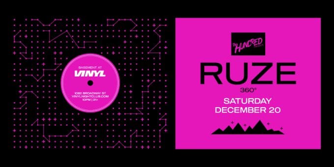 Ruze at Club Vinyl in Denver Event Flyer Dec 20