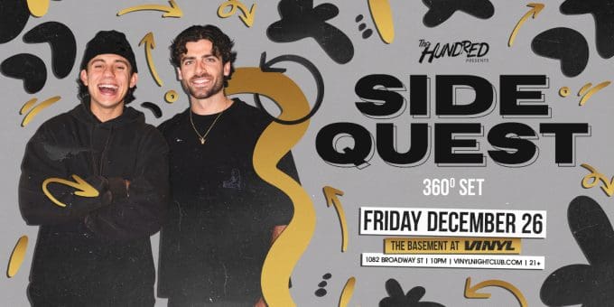 Sidequest at Club Vinyl in Denver Event Flyer Dec 26
