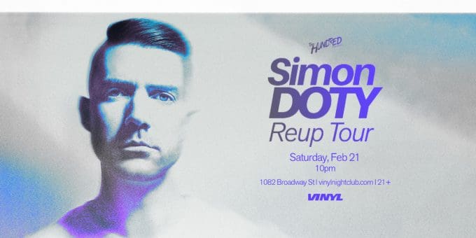 Simon Doty at Club Vinyl in Denver Event Flyer on Saturday 2/21