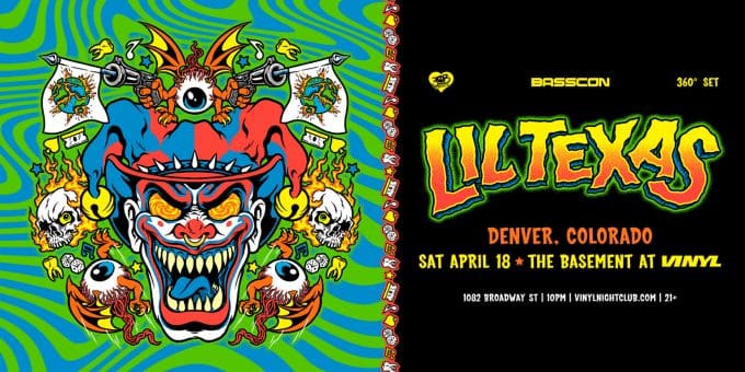 Lil Texas at Club Vinyl in Denver Event Flyer April 18