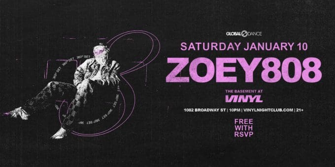 Zoey808 at Club Vinyl in Denver Event Flyer Jan 10