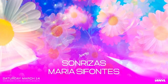 SONRIZAS at Club Vinyl in Denver Event Flyer on 3/14