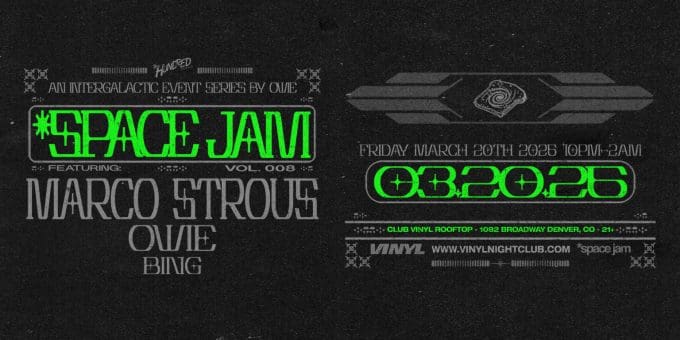 Space Jam: Marco Strous at Club Vinyl in Denver Event Flyer 3/20