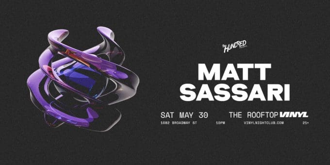 Matt Sassari at Club Vinyl in Denver Event Flyer 5/30