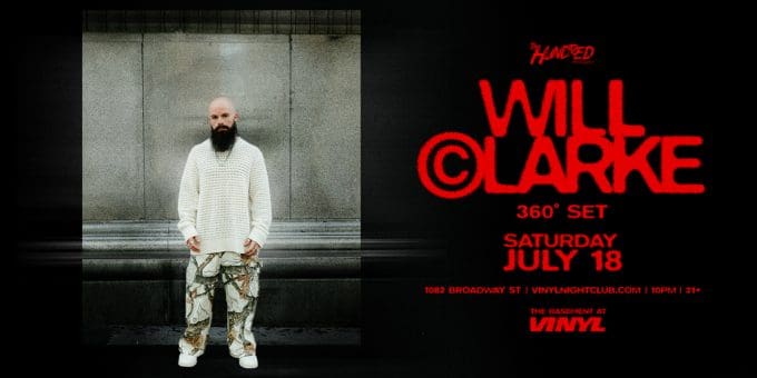 Will Clarke at Club Vinyl in Denver Event Flyer on 7/18