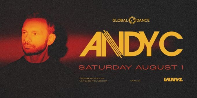Andy C at Club Vinyl in Denver Event Flyer on 8/1