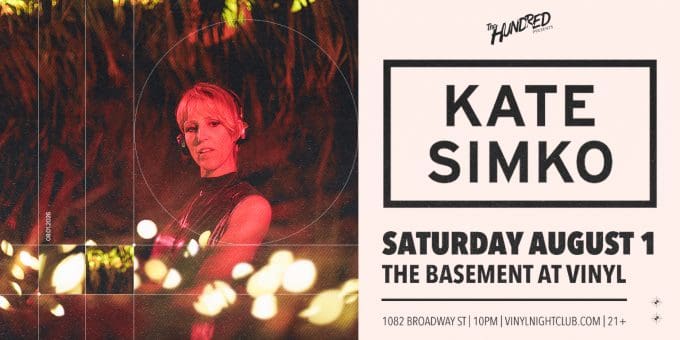 Kate Simko at Club Vinyl in Denver Event Flyer on 8/1