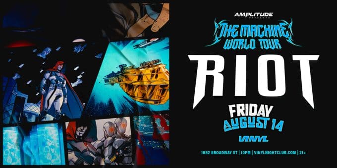 Riot at Club Vinyl in Denver Event Flyer Aug 14