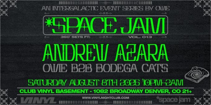 Andrew Azara at Club Vinyl in Denver Event Flyer Aug 8