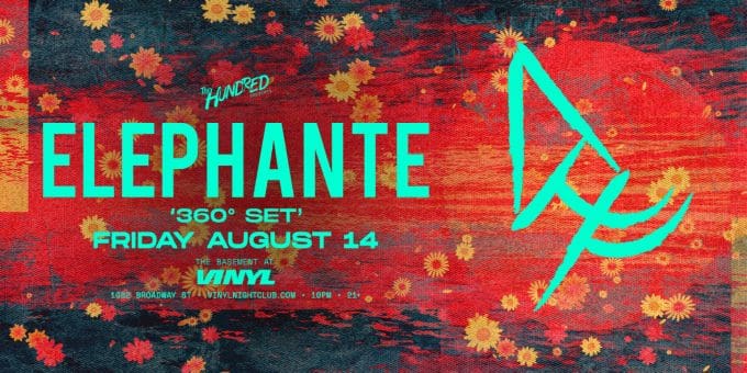Elephante at Club Vinyl in Denver Event Flyer Aug 14