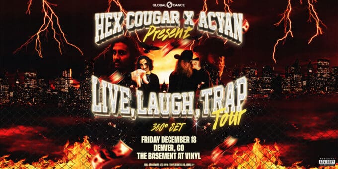 Hex Cougar x Acyan at Club Vinyl in Denver Event Flyer Dec 18